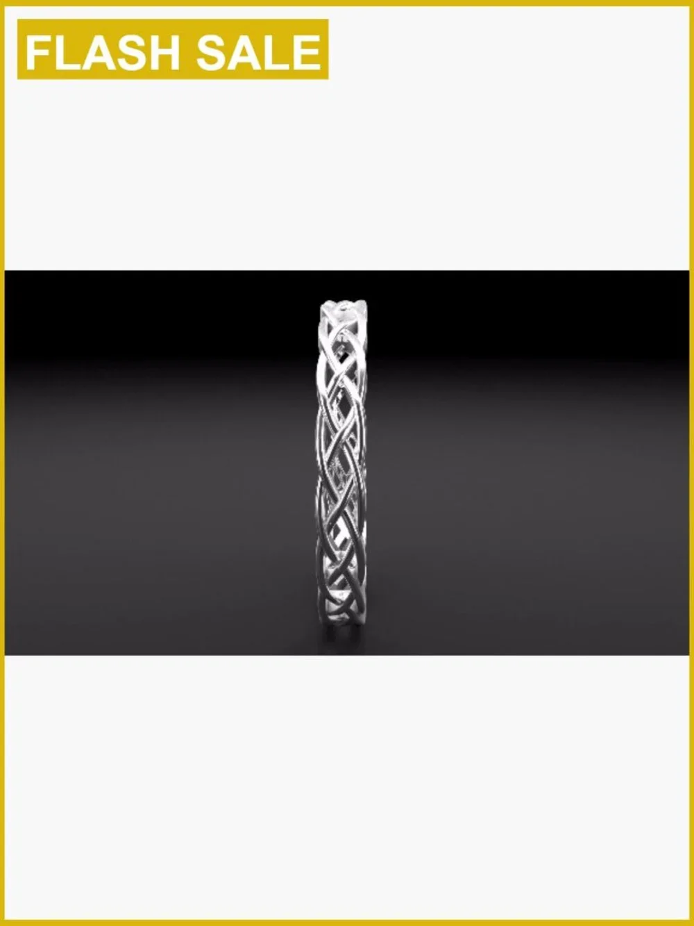 925 Sterling Silver Celtic Knot Eternity Band Ring 4mm